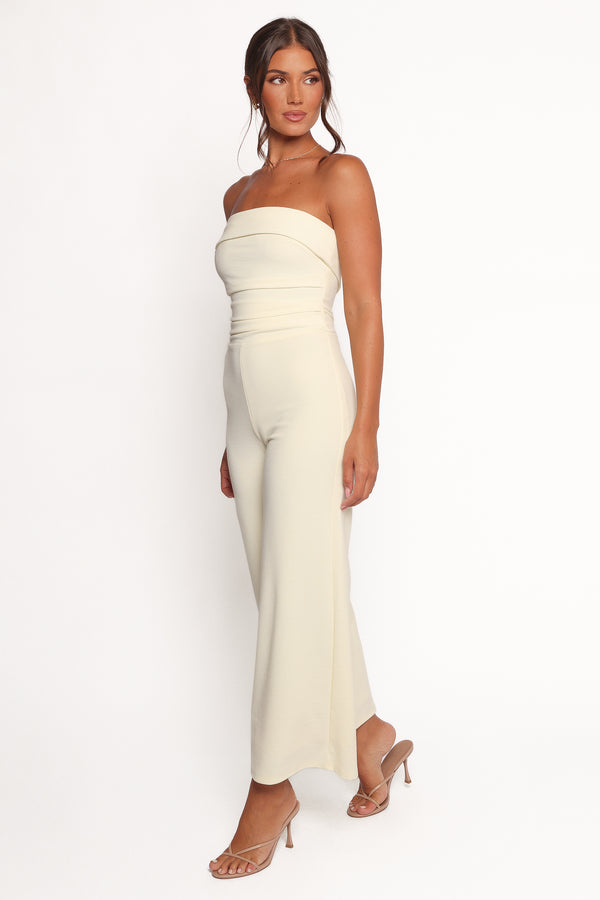 PLAYSUITS Trixette Strapless Jumpsuit - Butter