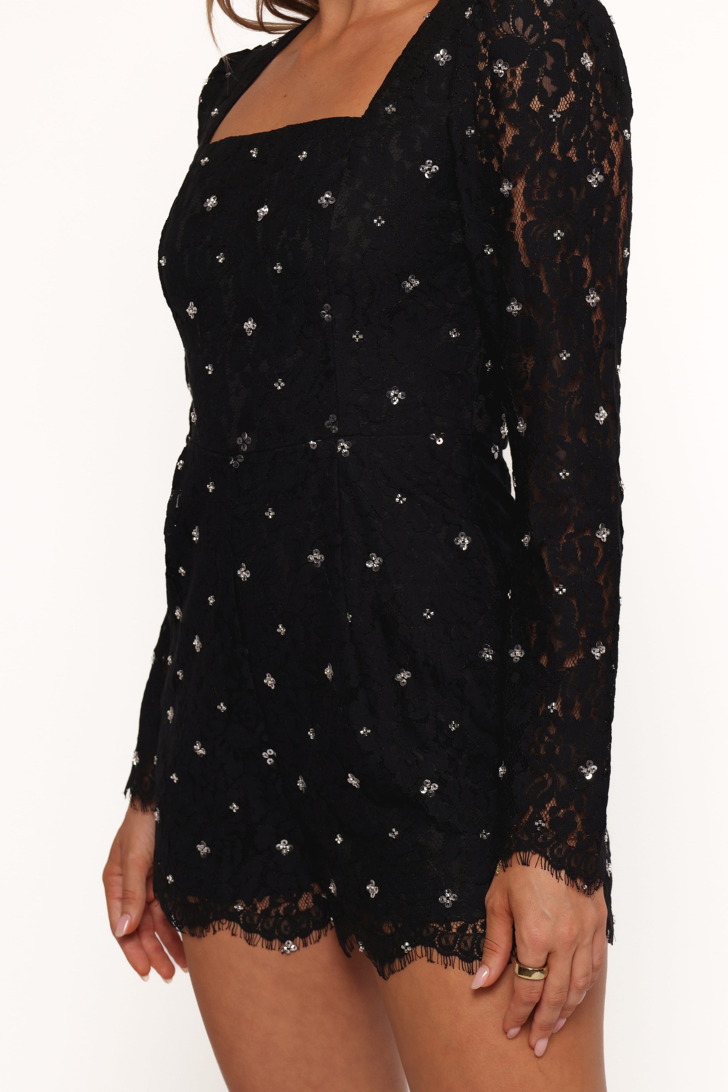 PLAYSUITS Vali Long Sleeve Romper - Black