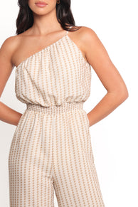 PLAYSUITS Xenia One Shoulder Jumpsuit - White