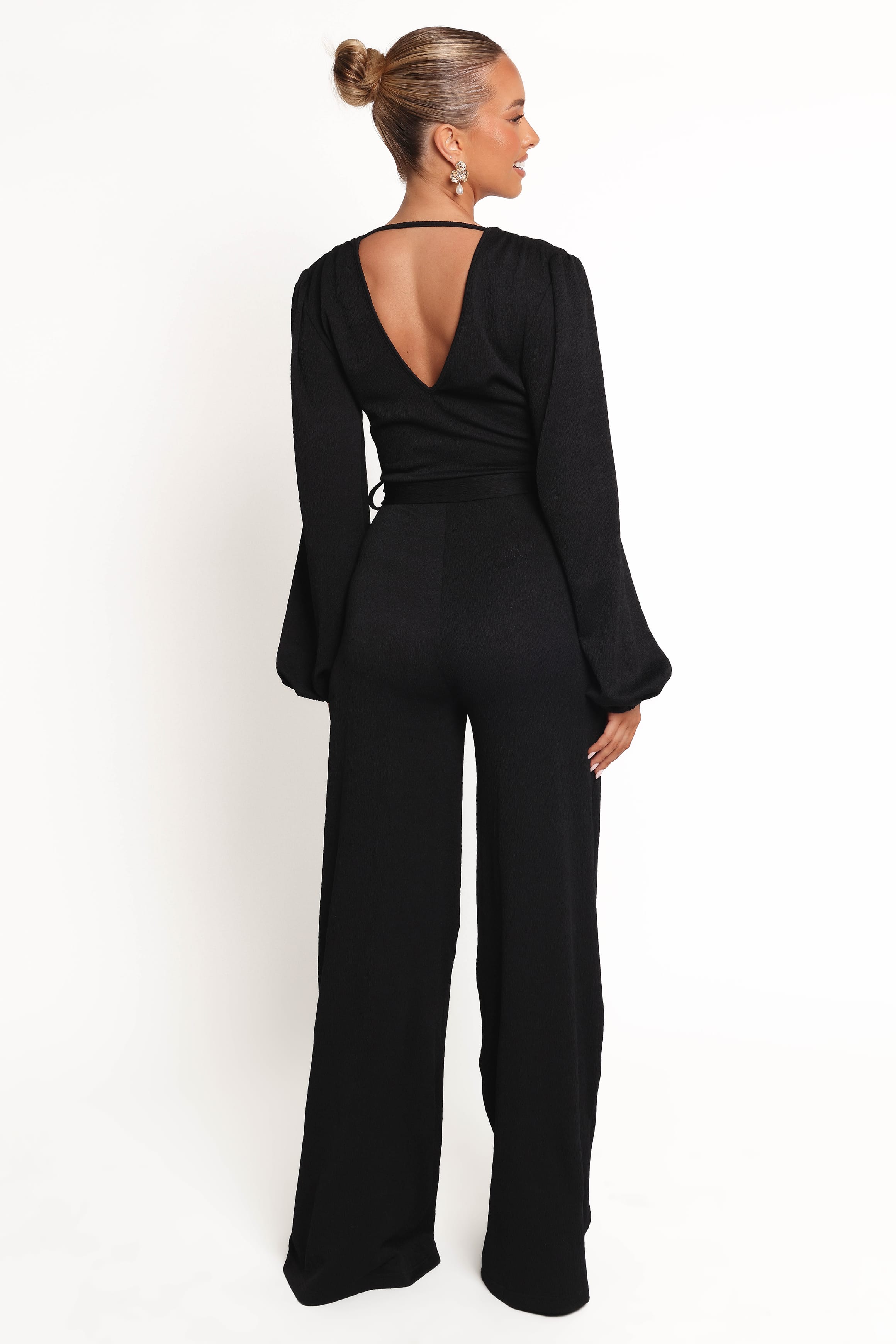 PLAYSUITS Yelena Long Sleeve Jumpsuit - Black