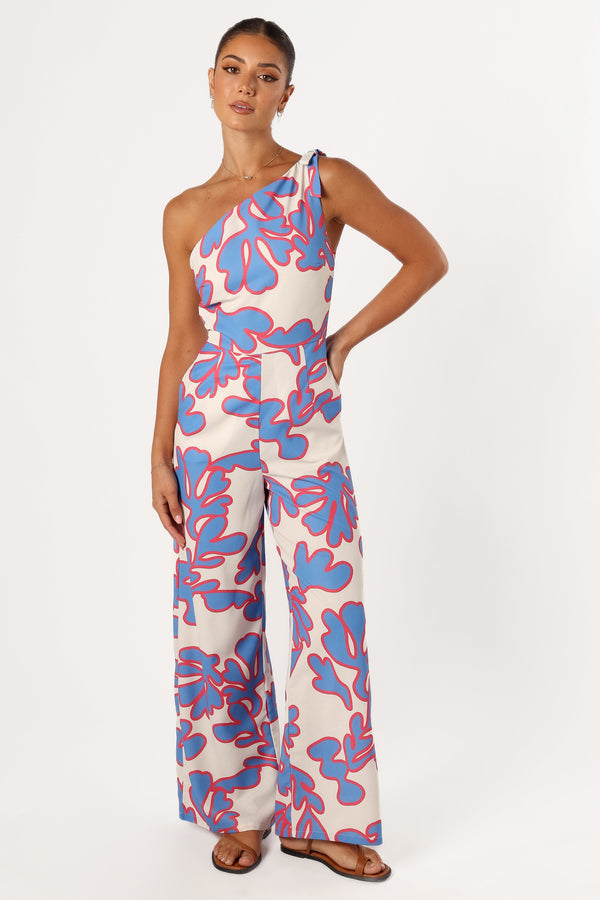 PLAYSUITS @Zoya One Shoulder Jumpsuit - Flori Print