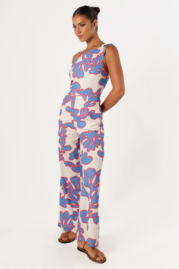 PLAYSUITS @Zoya One Shoulder Jumpsuit - Flori Print