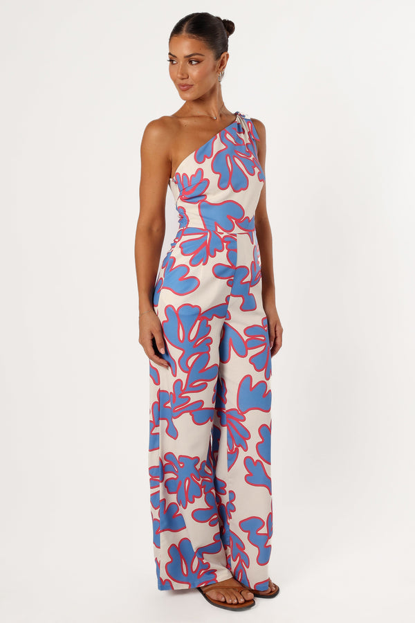 PLAYSUITS @Zoya One Shoulder Jumpsuit - Flori Print