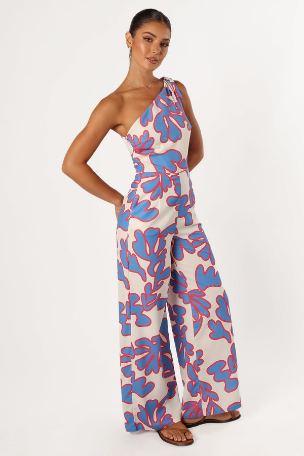 PLAYSUITS @Zoya One Shoulder Jumpsuit - Flori Print