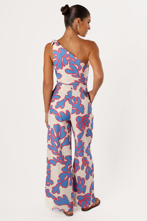 PLAYSUITS @Zoya One Shoulder Jumpsuit - Flori Print