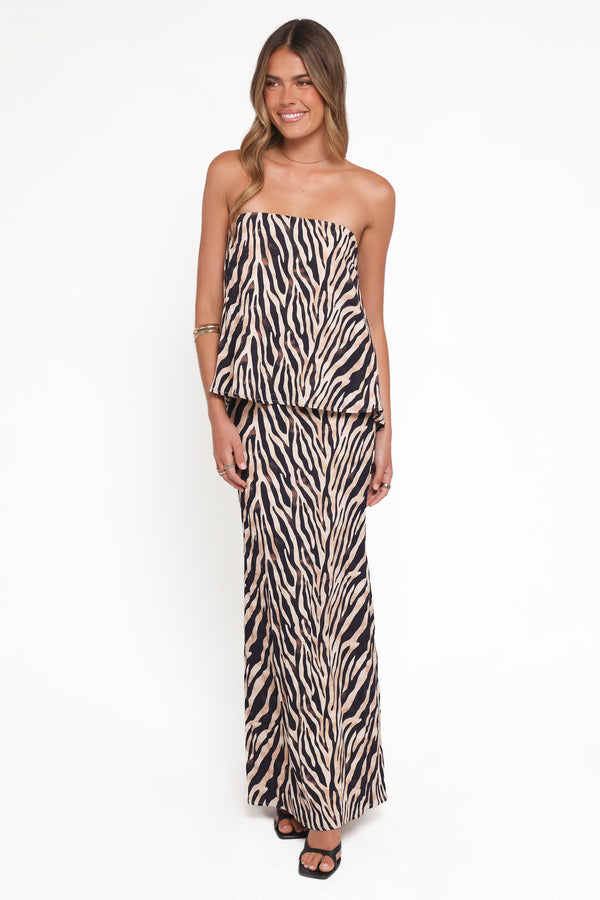 SETS Agnes Skirt Set - Brown Zebra