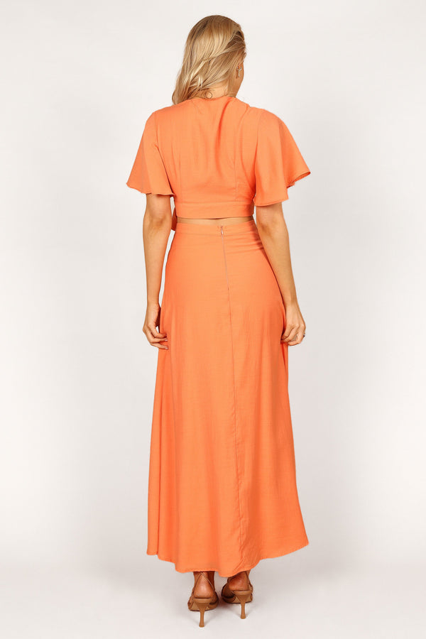 SETS Alaia Wrap Skirt Two Piece Set - Orange Sorbet