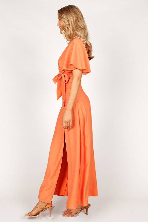 SETS Alaia Wrap Skirt Two Piece Set - Orange Sorbet