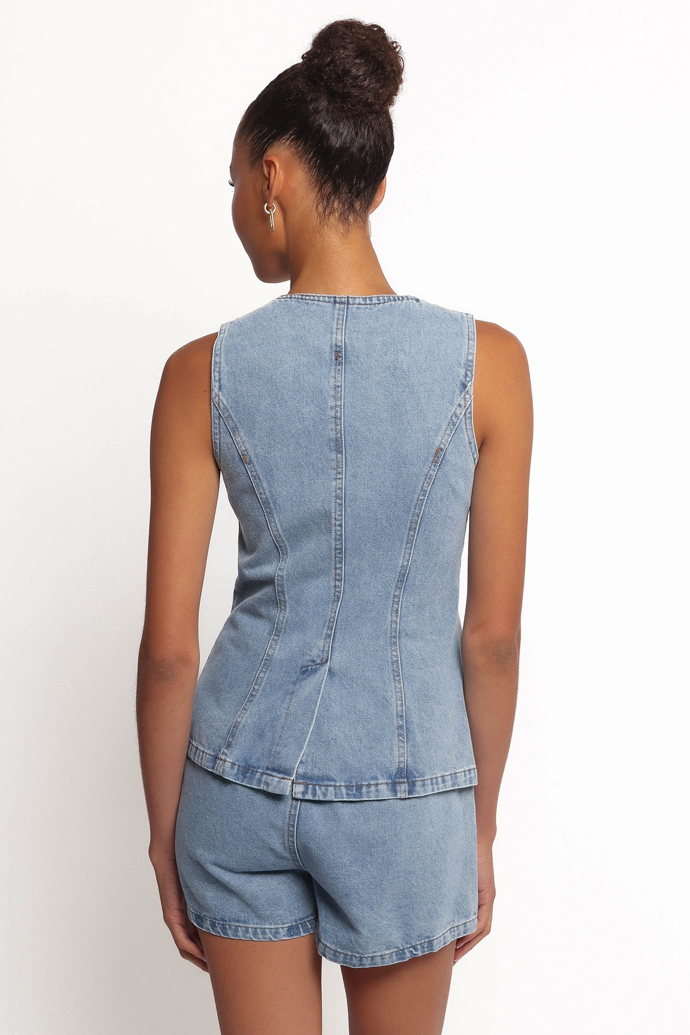 SETS Almana Denim Short Set - Medium Blue