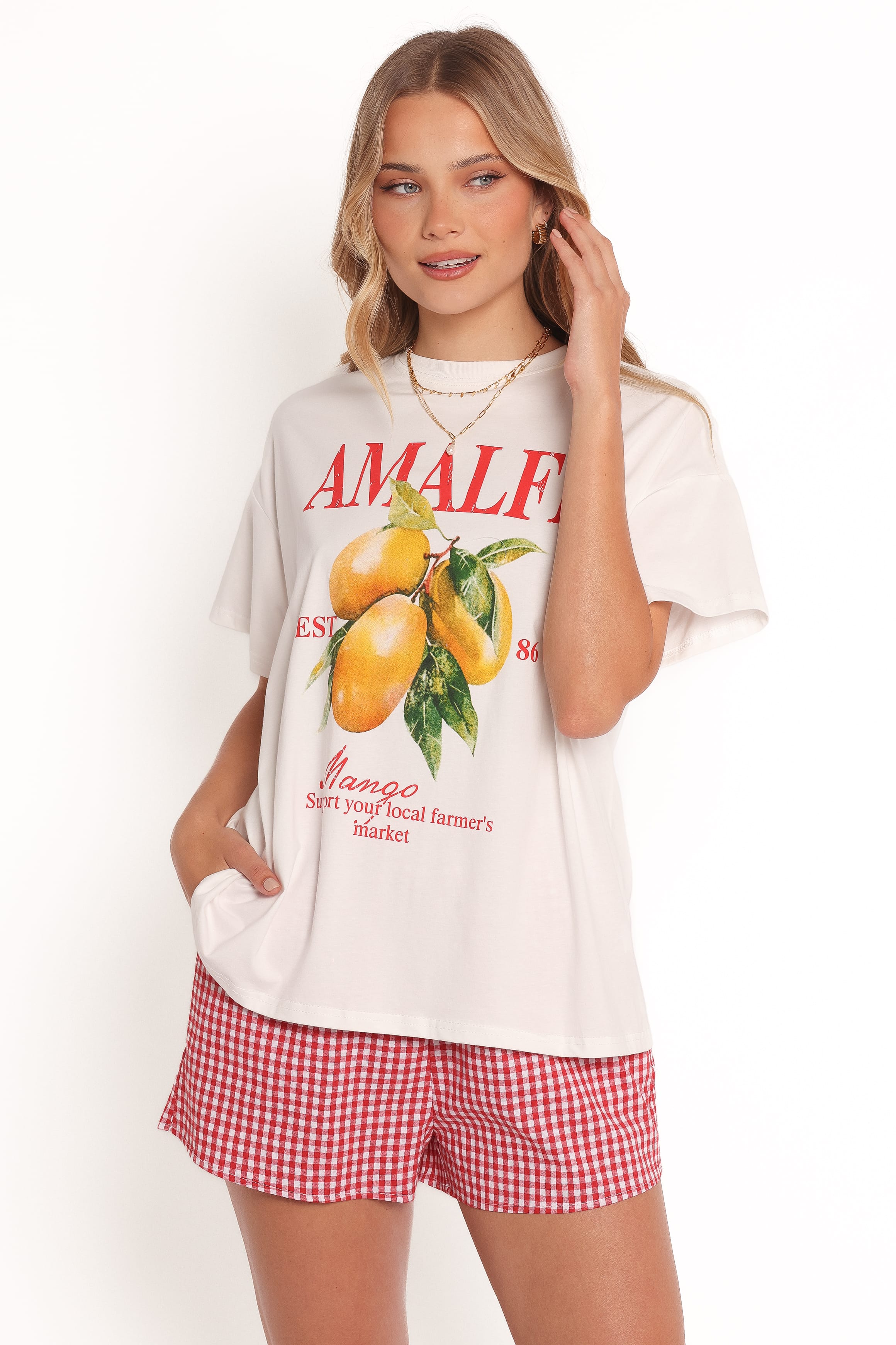 SETS Amalfi Tee Set - Gingham Mango