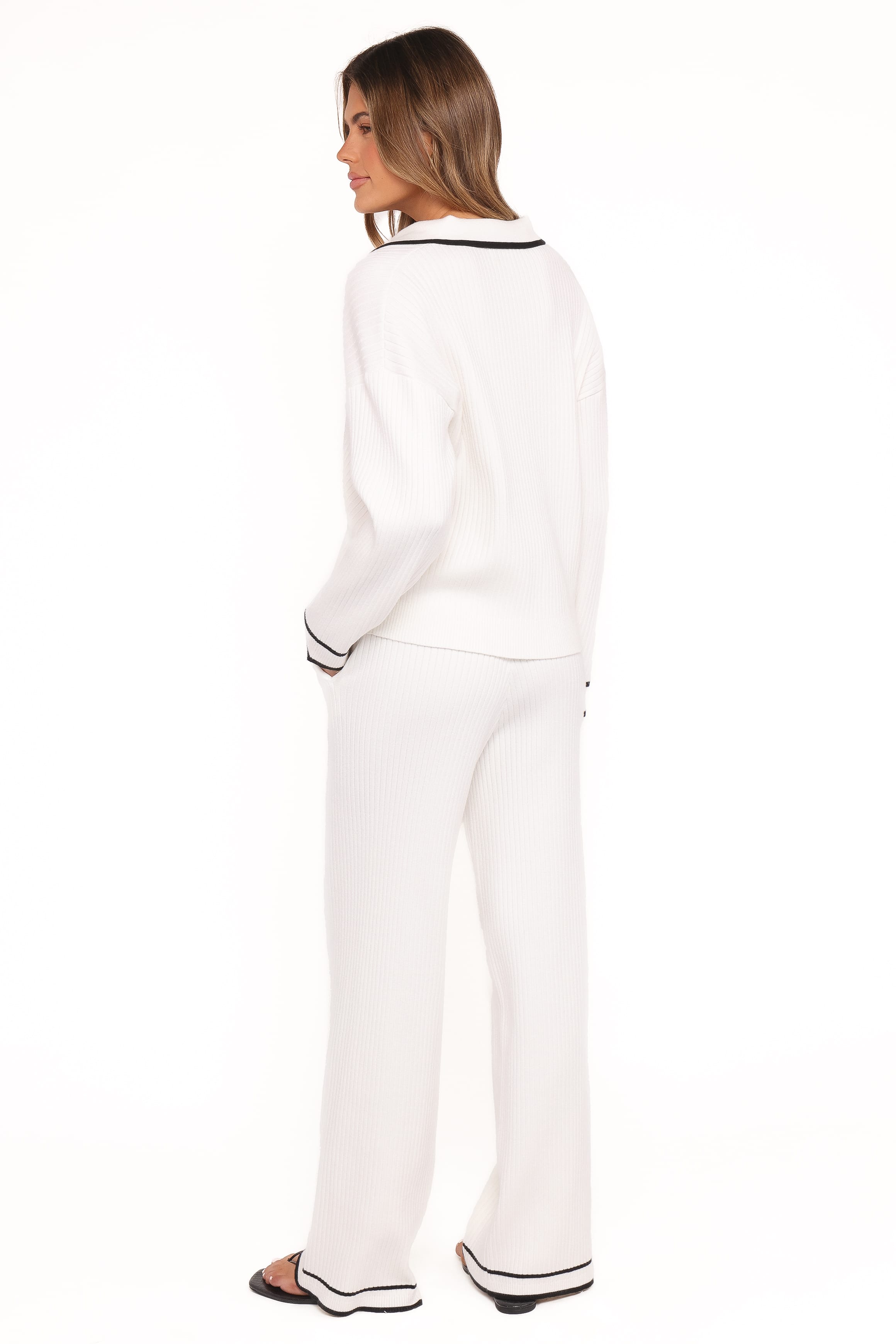 SETS Amina Knit Pant Set - White