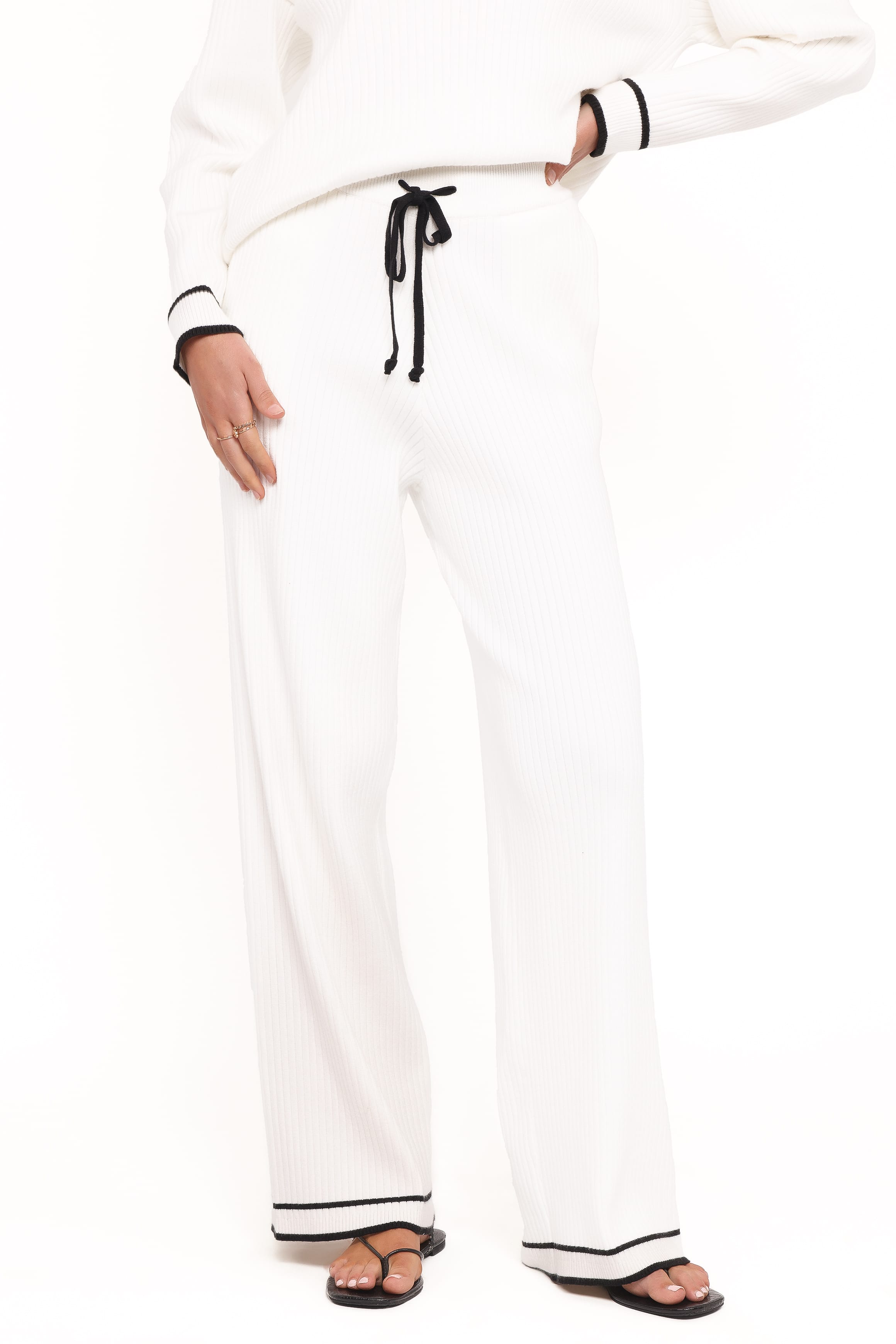 SETS Amina Knit Pant Set - White