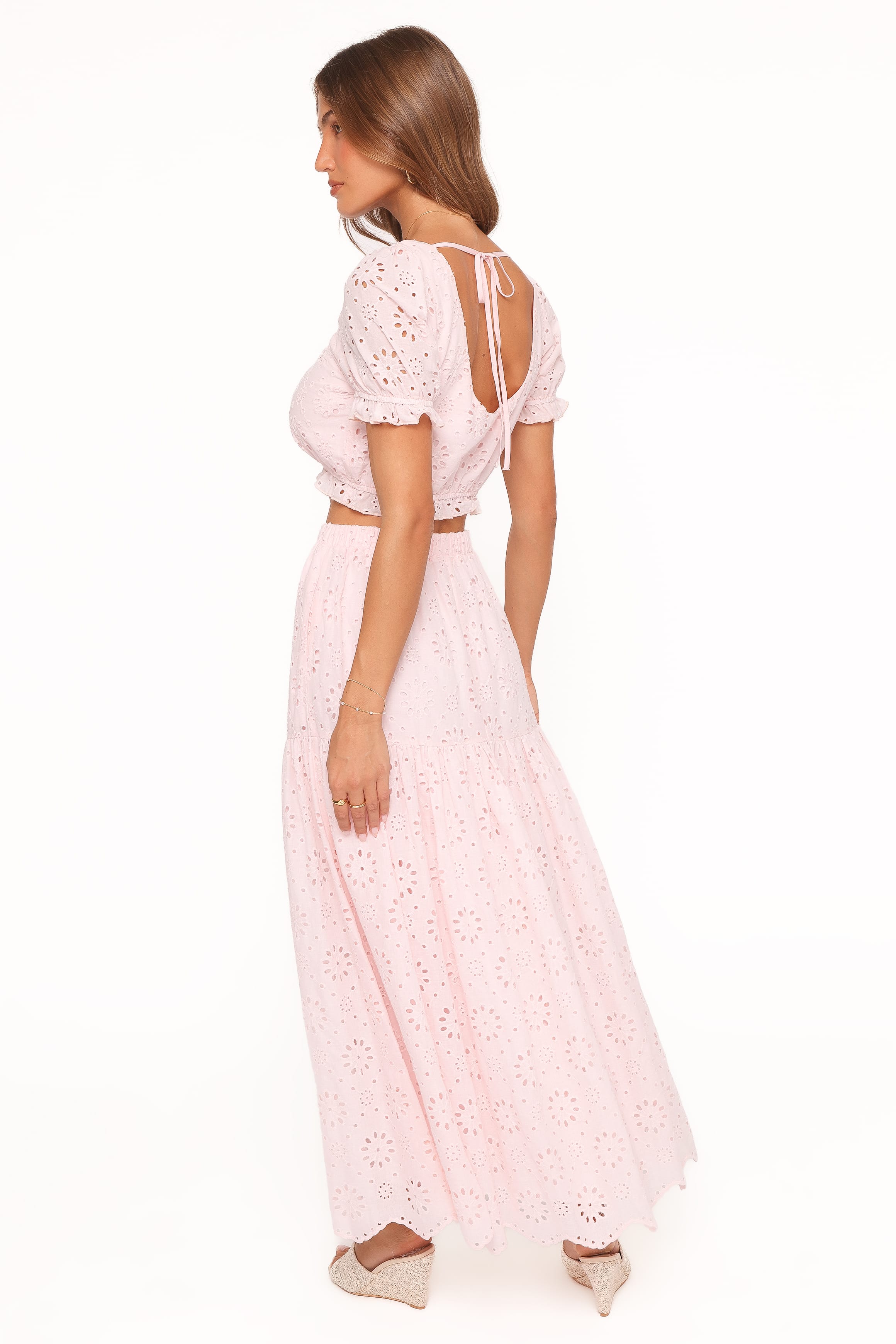 SETS Angelina Skirt Set - Pink Broiderie