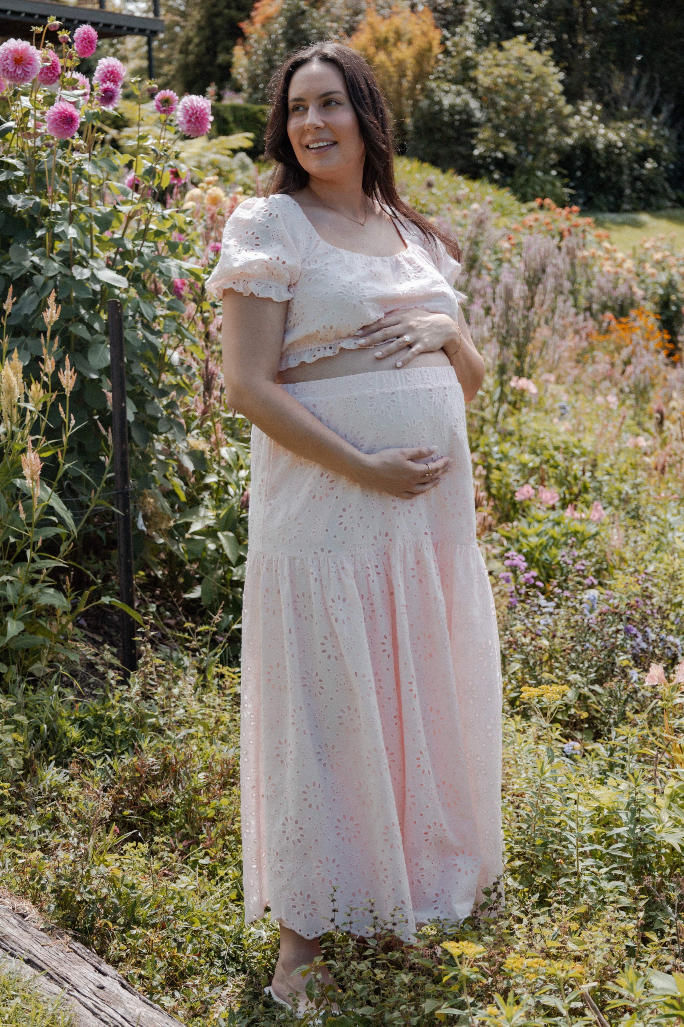 SETS Angelina Skirt Set - Pink Broiderie