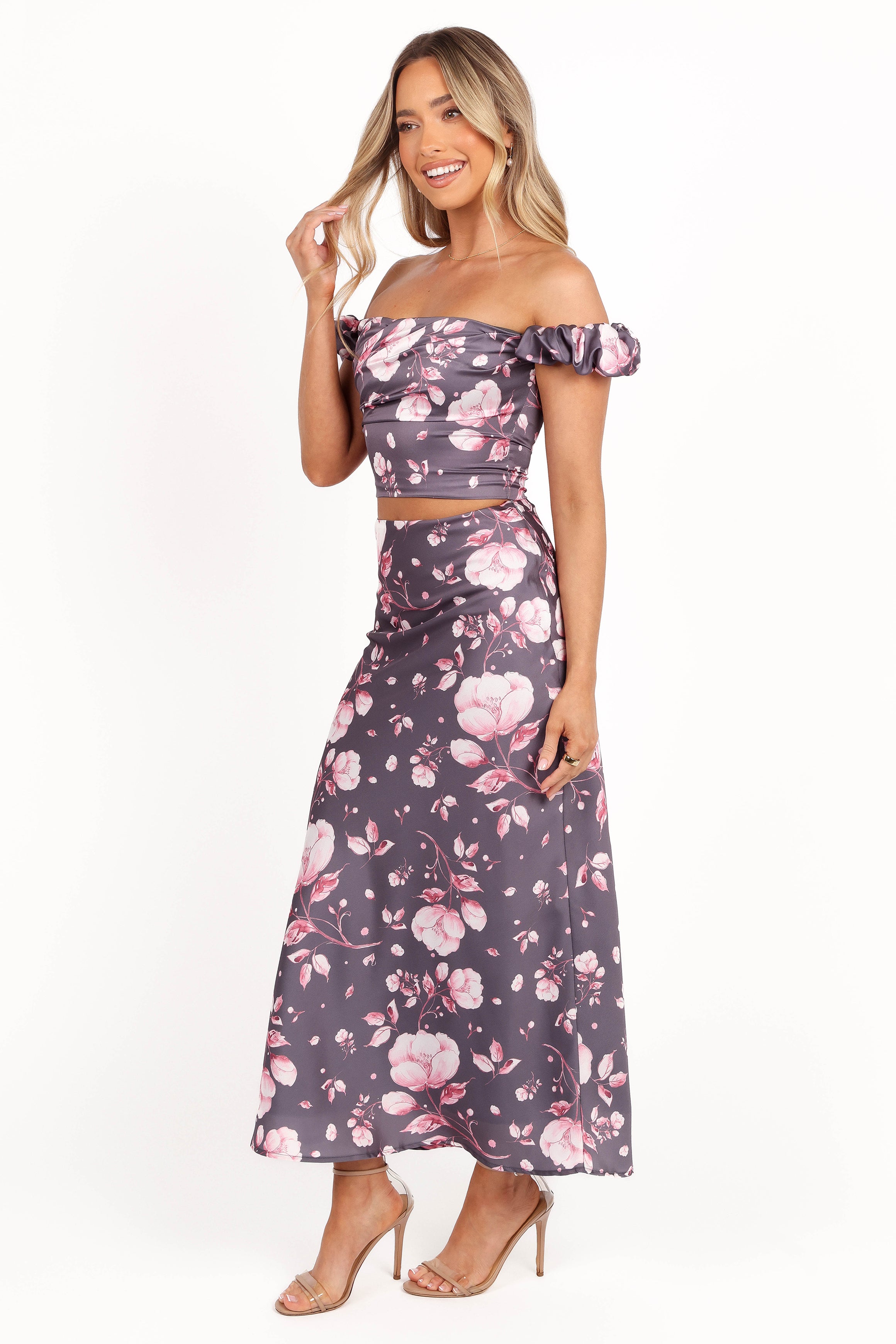 SETS Arabella Two Piece Set - Steel Grey Floral