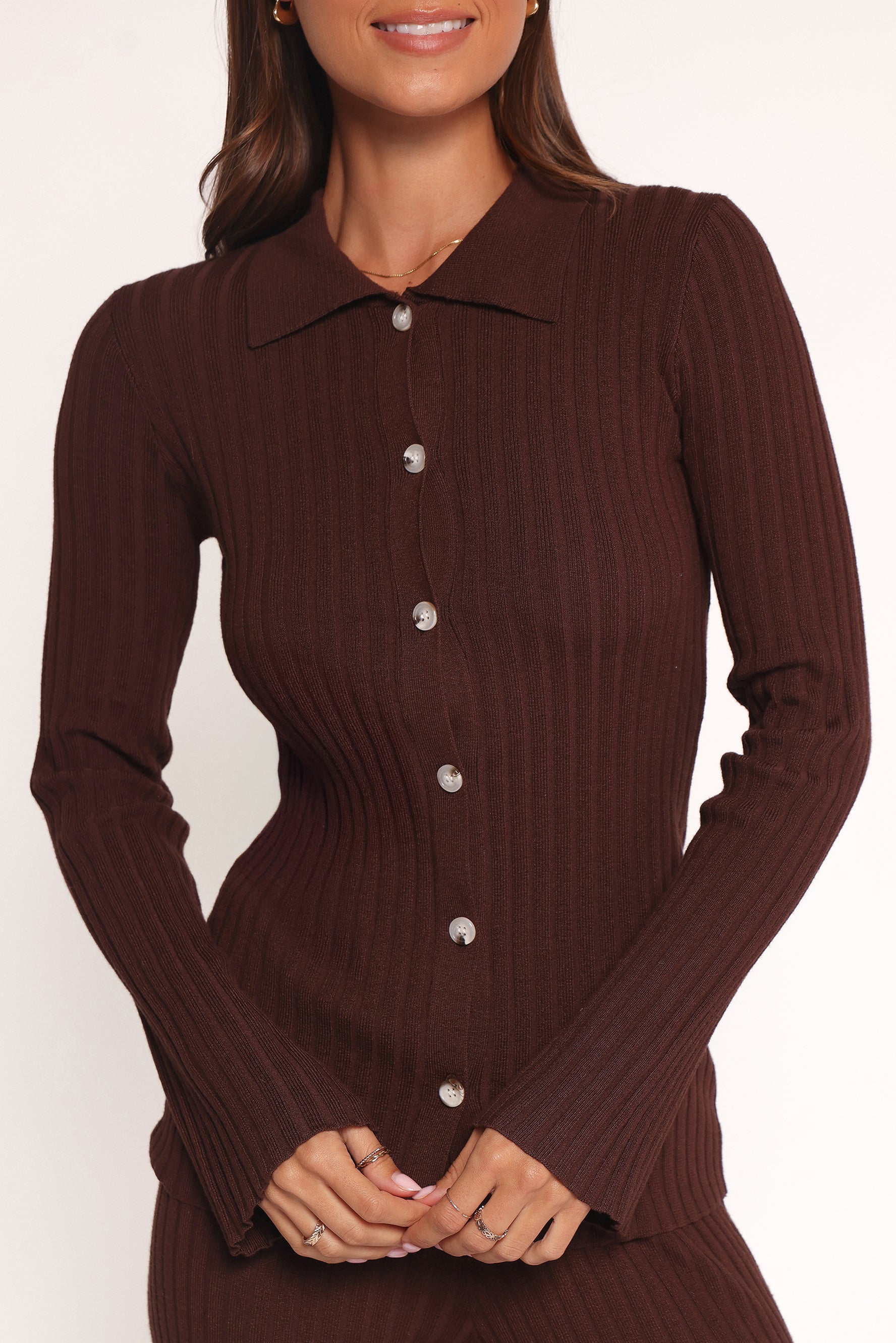 SETS Aylia Ribbed Knit Set - Chocolate
