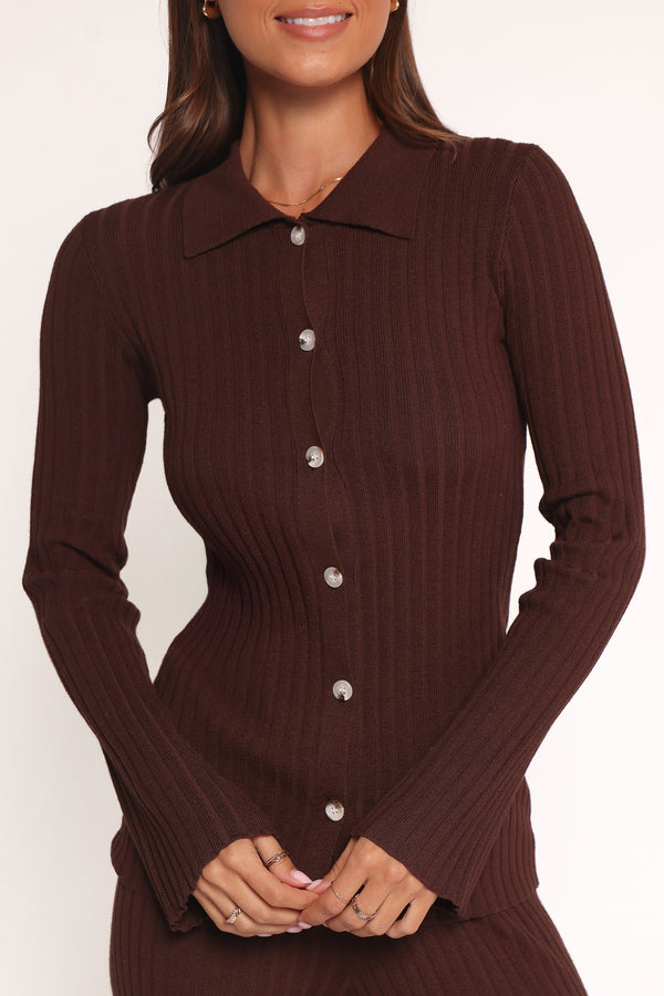 SETS Aylia Ribbed Knit Set - Chocolate