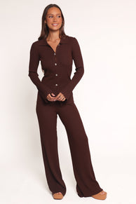 SETS Aylia Ribbed Knit Set - Chocolate