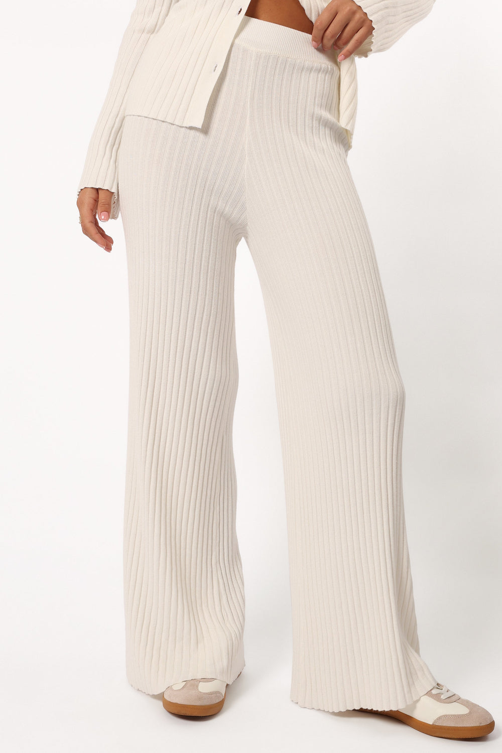 SETS @Aylia Ribbed Knit Set - Off White (Hold for Cool Beginnings)