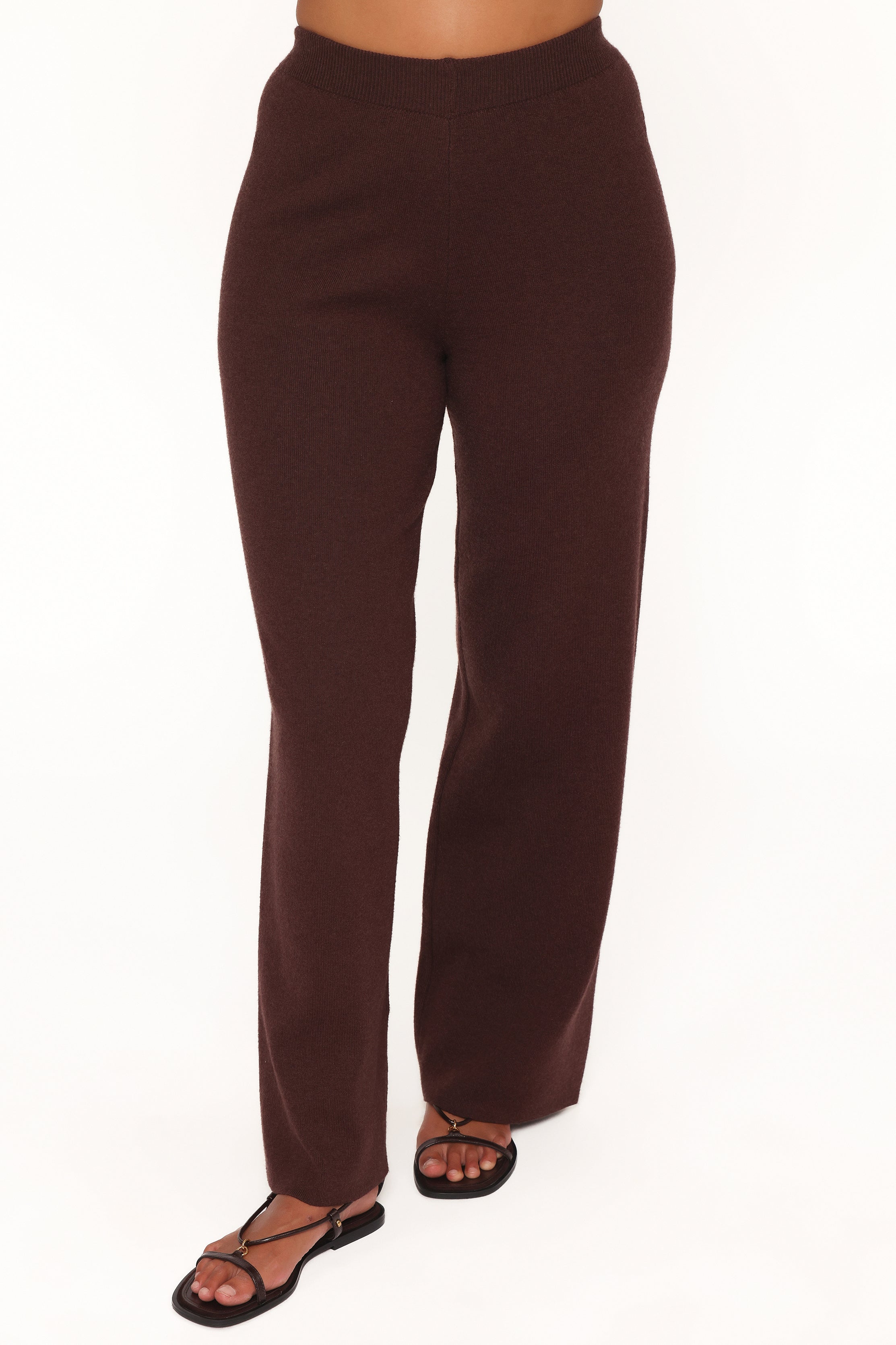 SETS Beth Knitted Pant Set - Chocolate
