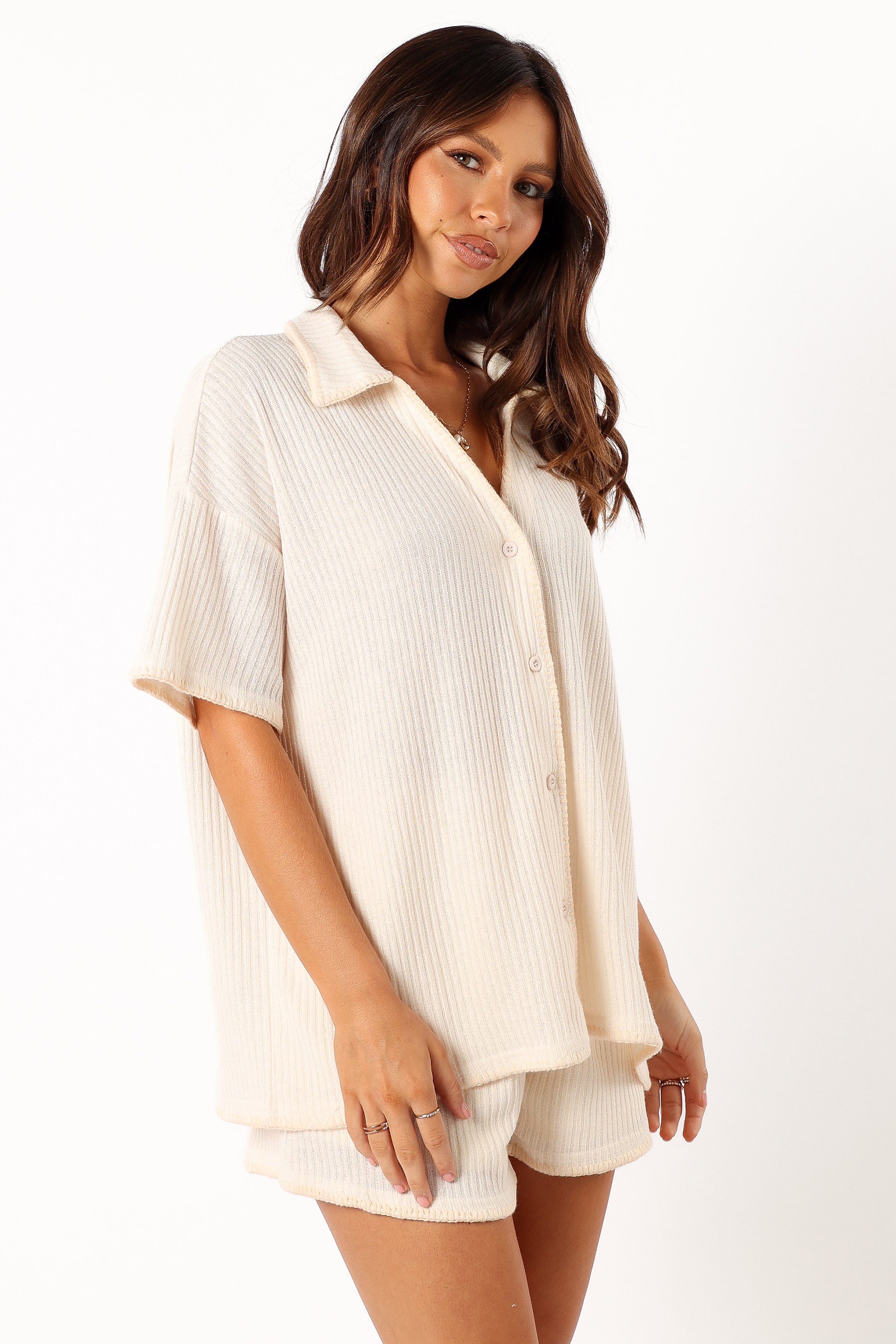 SETS @Bobby Knit Short Set - Beige