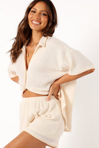 SETS @Bobby Knit Short Set - Beige