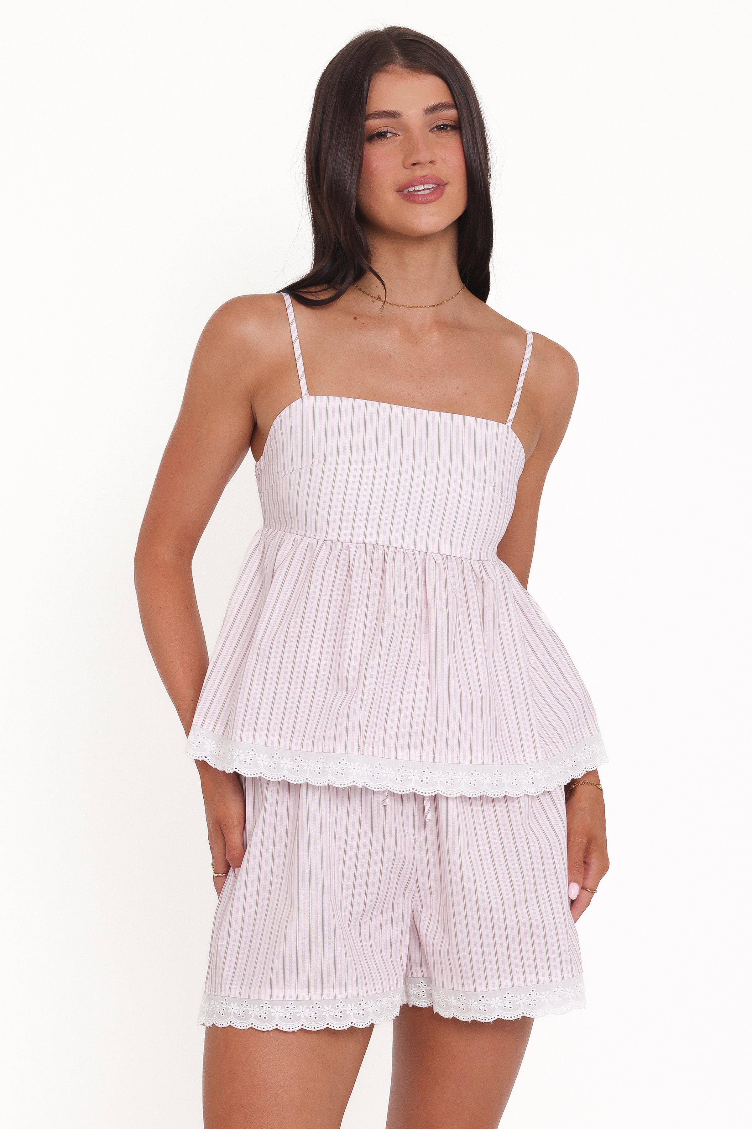 SETS Bridie Short Set - Pink Stripe