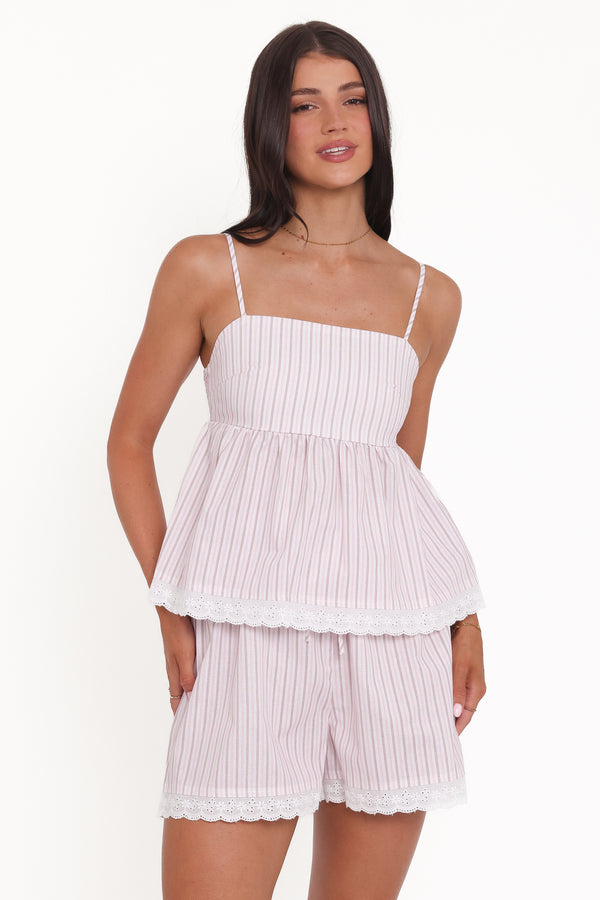SETS Bridie Short Set - Pink Stripe