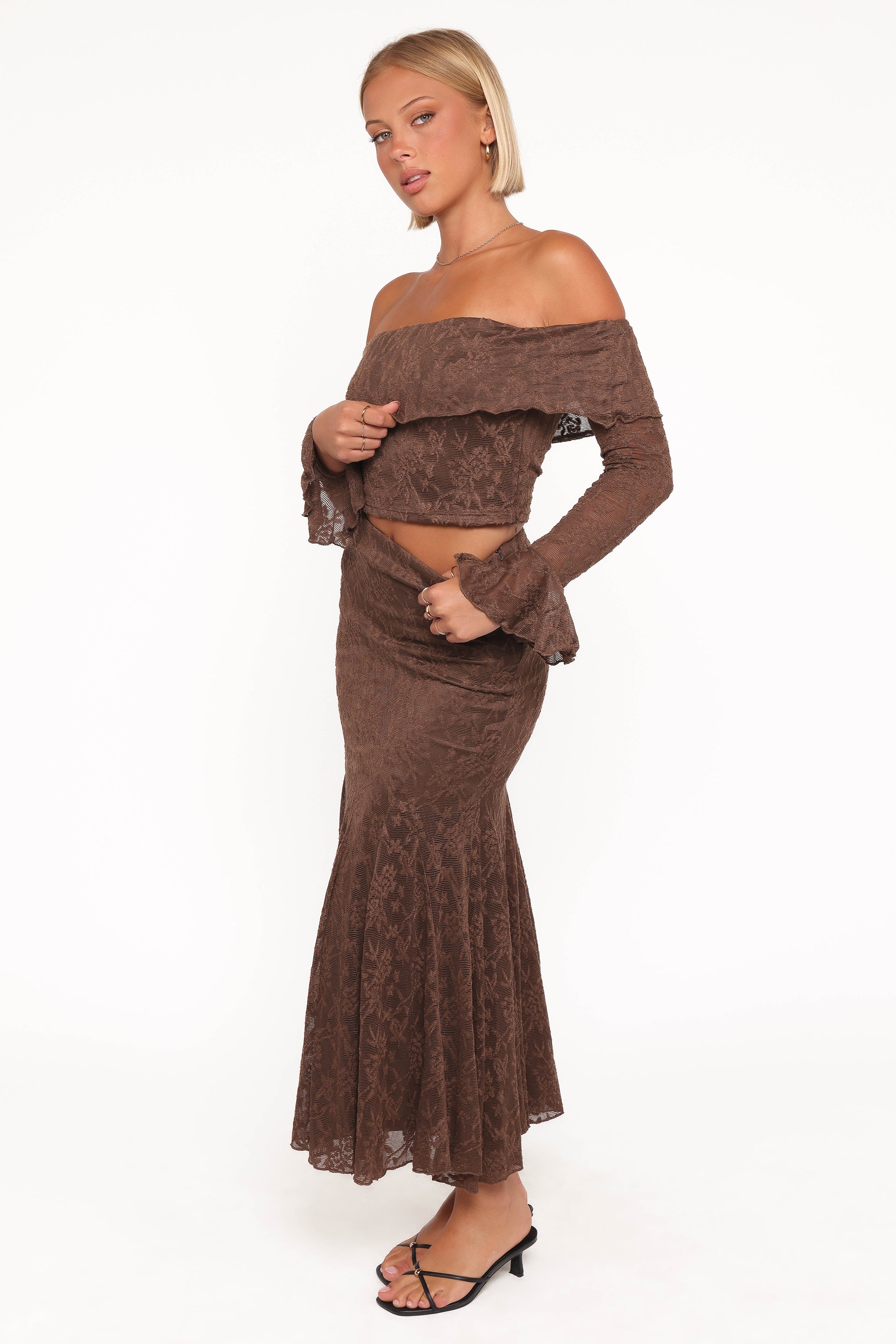 SETS Bromley Lace Skirt Set - Brown