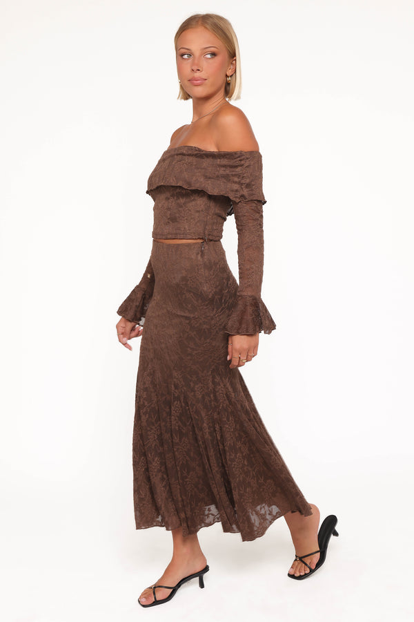 SETS Bromley Lace Skirt Set - Brown
