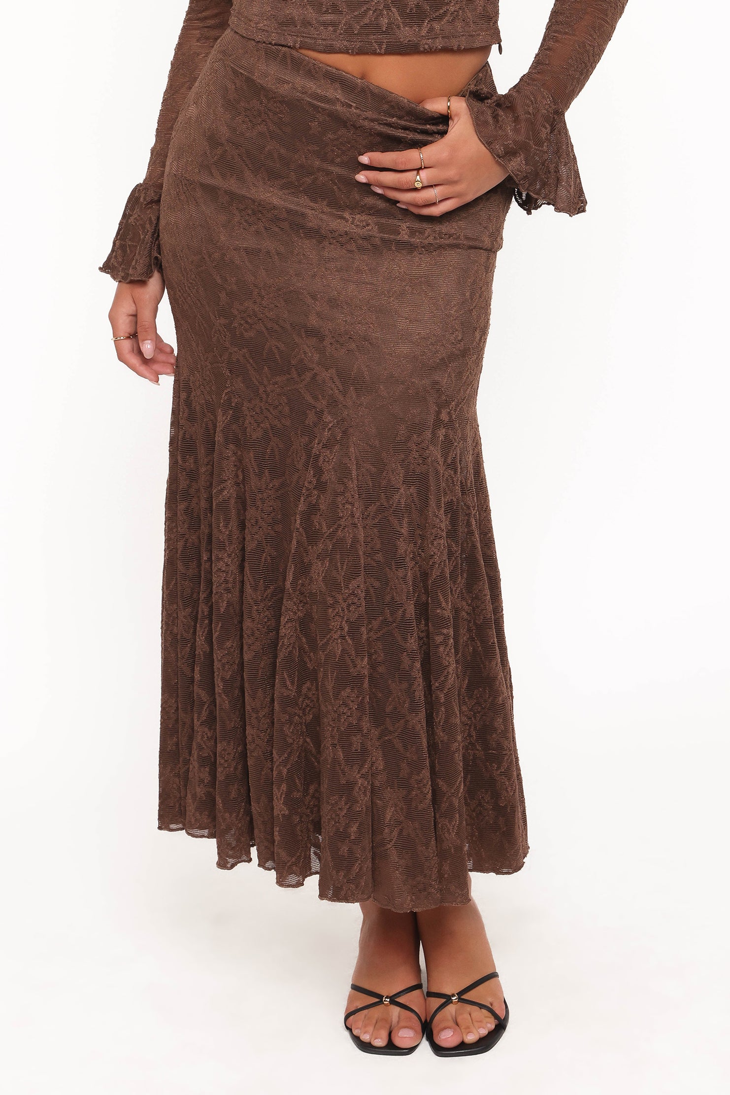 SETS Bromley Lace Skirt Set - Brown