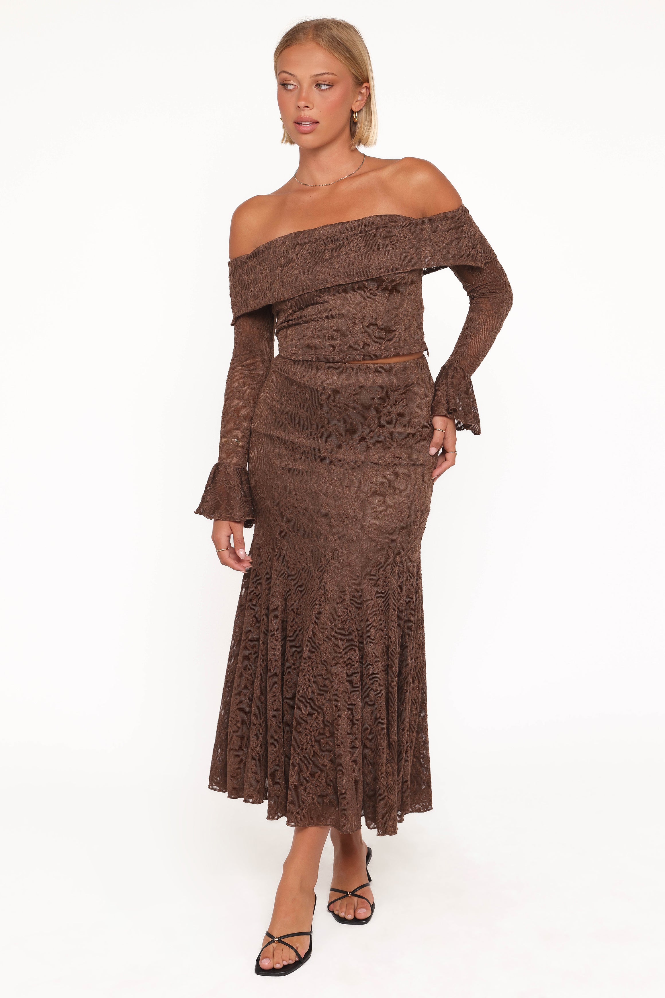 SETS Bromley Lace Skirt Set - Brown