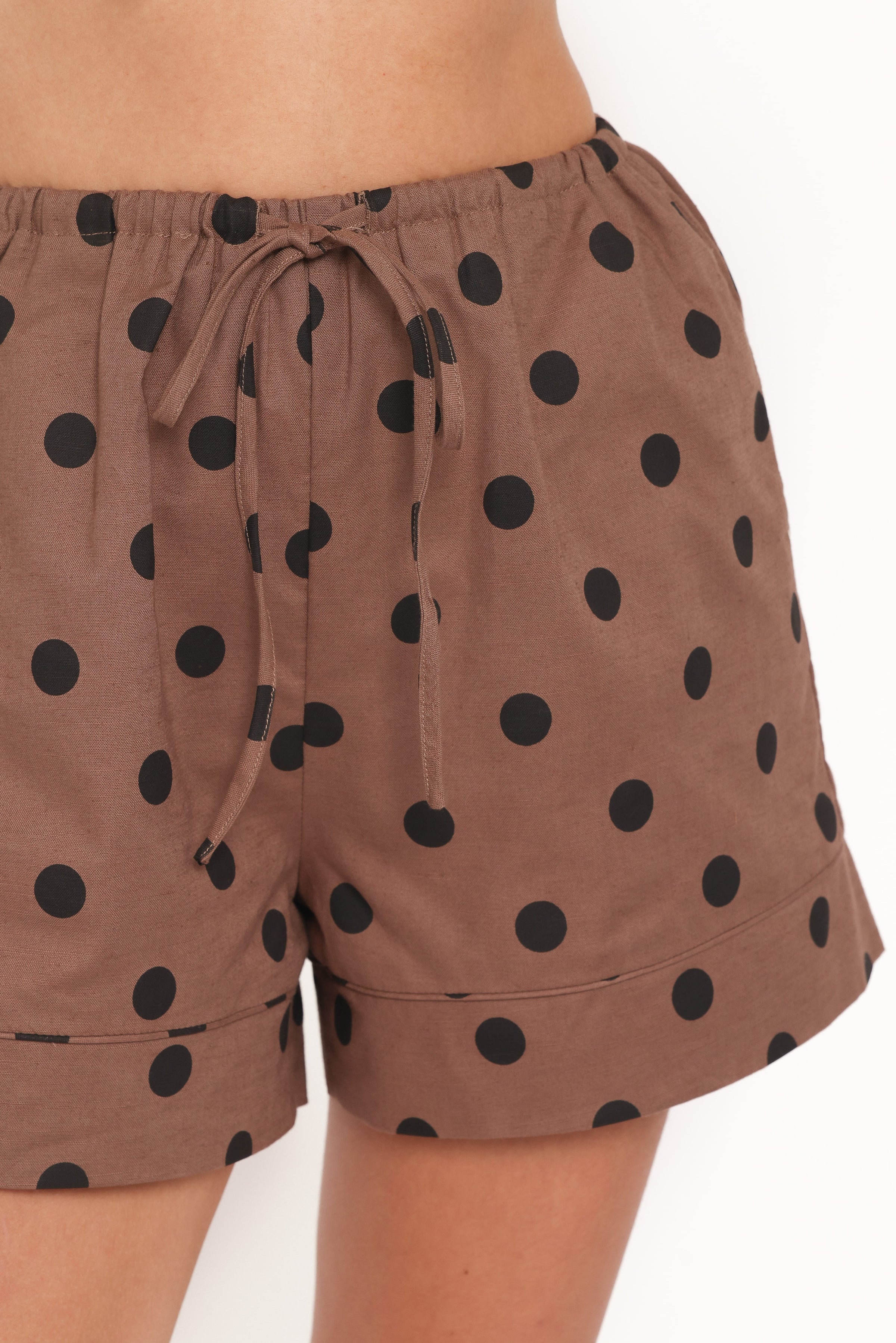 SETS Carter Short Set - Brown Polka Dot