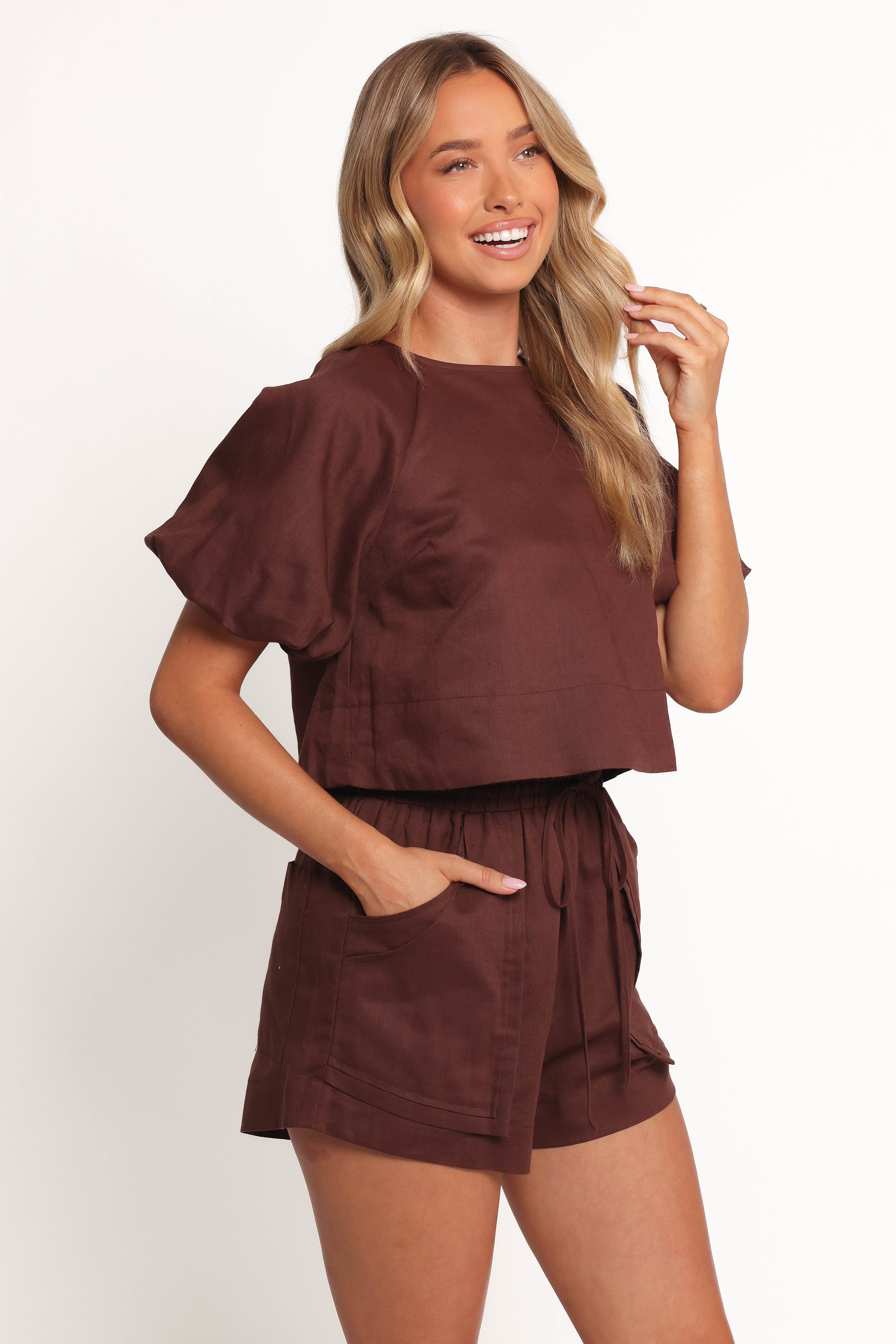 SETS Chelsey Linen Set - Chocolate Brown