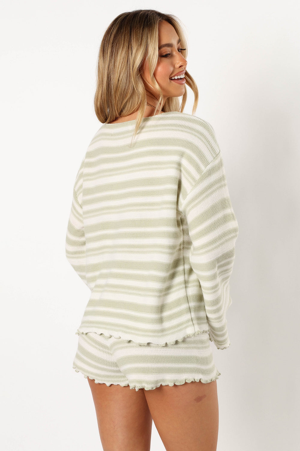 SETS @Christina Knit Set - Sage Stripe