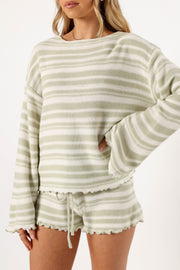 SETS @Christina Knit Set - Sage Stripe