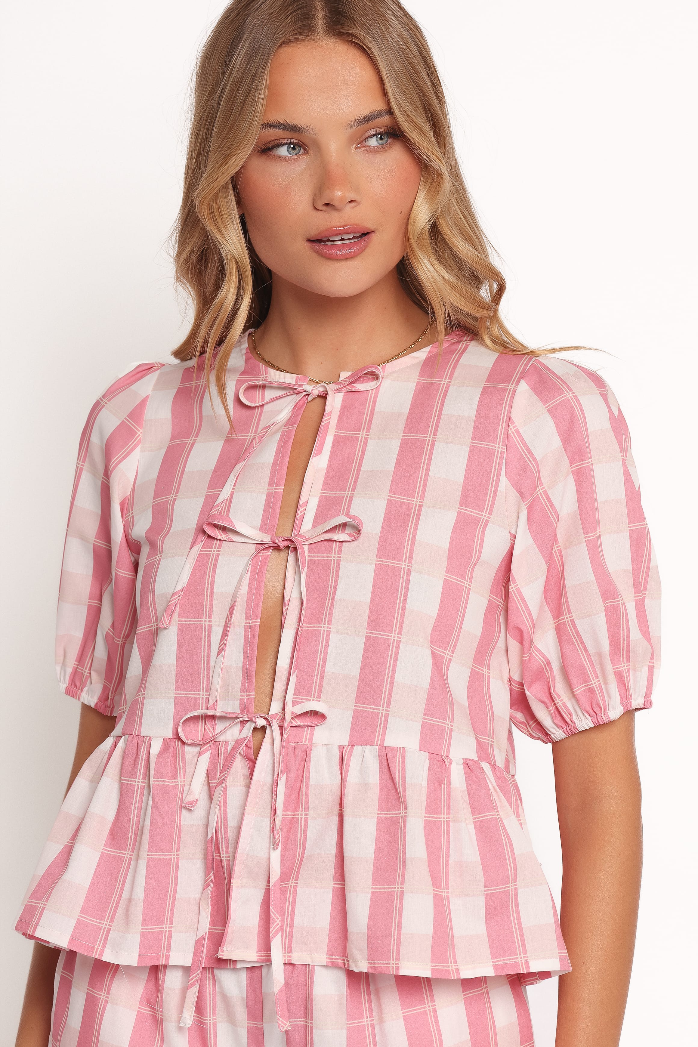 SETS Deborah Short Set - Pink Gingham