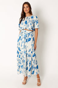 SETS @Delilah Skirt Set - White Blue