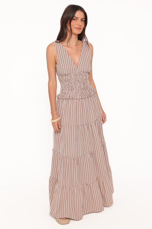SETS Eirlys Tiered Skirt Set - Brown White
