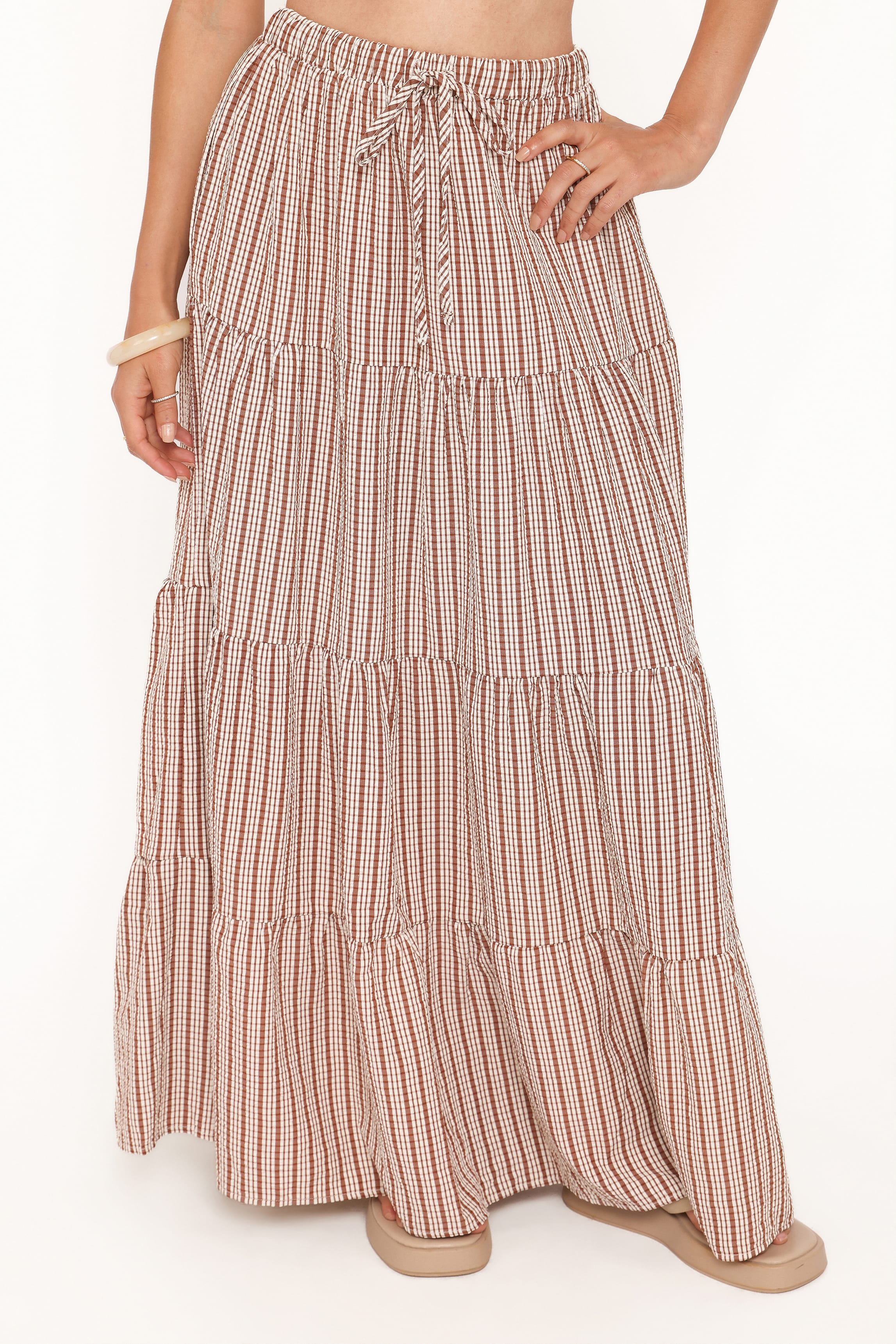 SETS Eirlys Tiered Skirt Set - Brown White