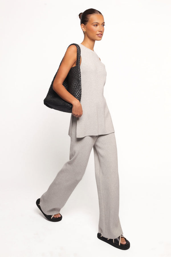 SETS Ellory Knitted Pant Set - Light Grey