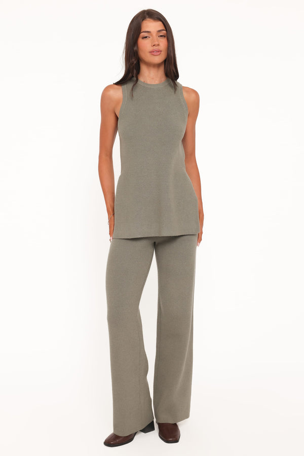 SETS Ellory Knitted Pant Set - Olive