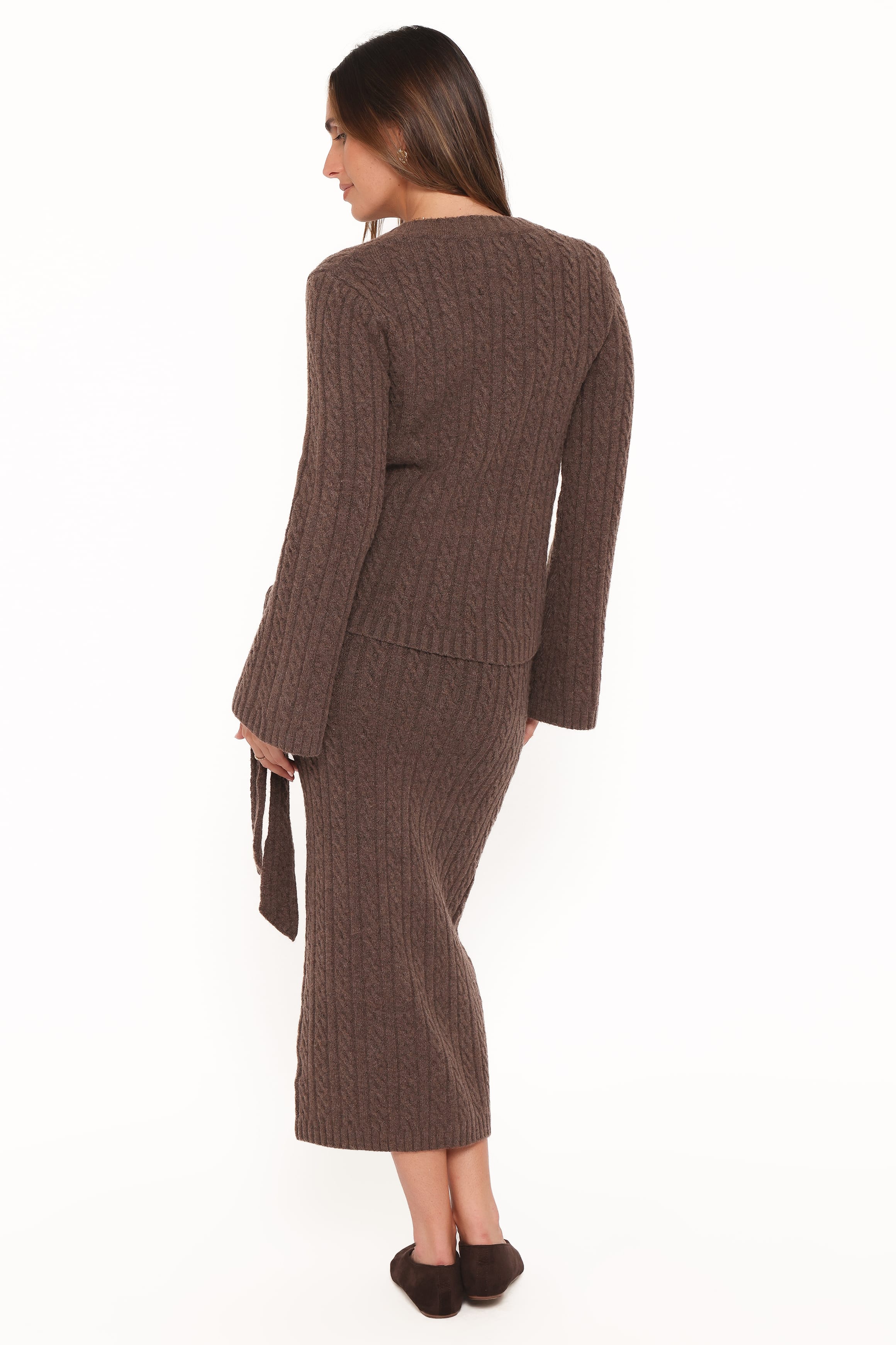 SETS Everett Cable Knit Skirt Set - Chocolate