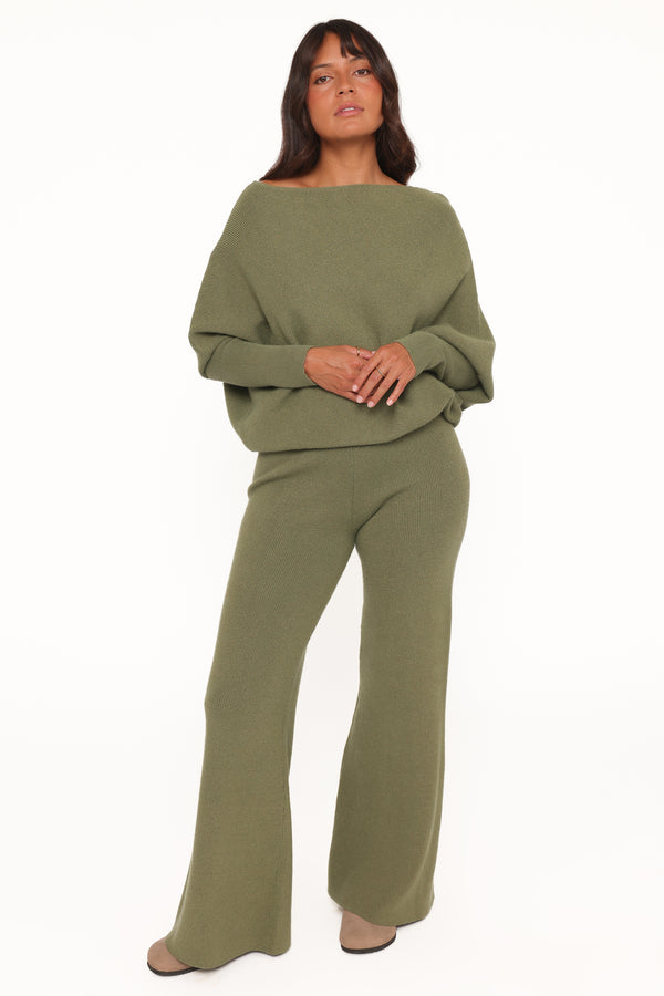 SETS Gennie Knitted Pant Set - Avocado
