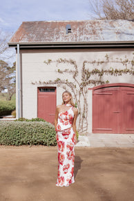 SETS Georgina One Shoulder Skirt Set - Pink Peony