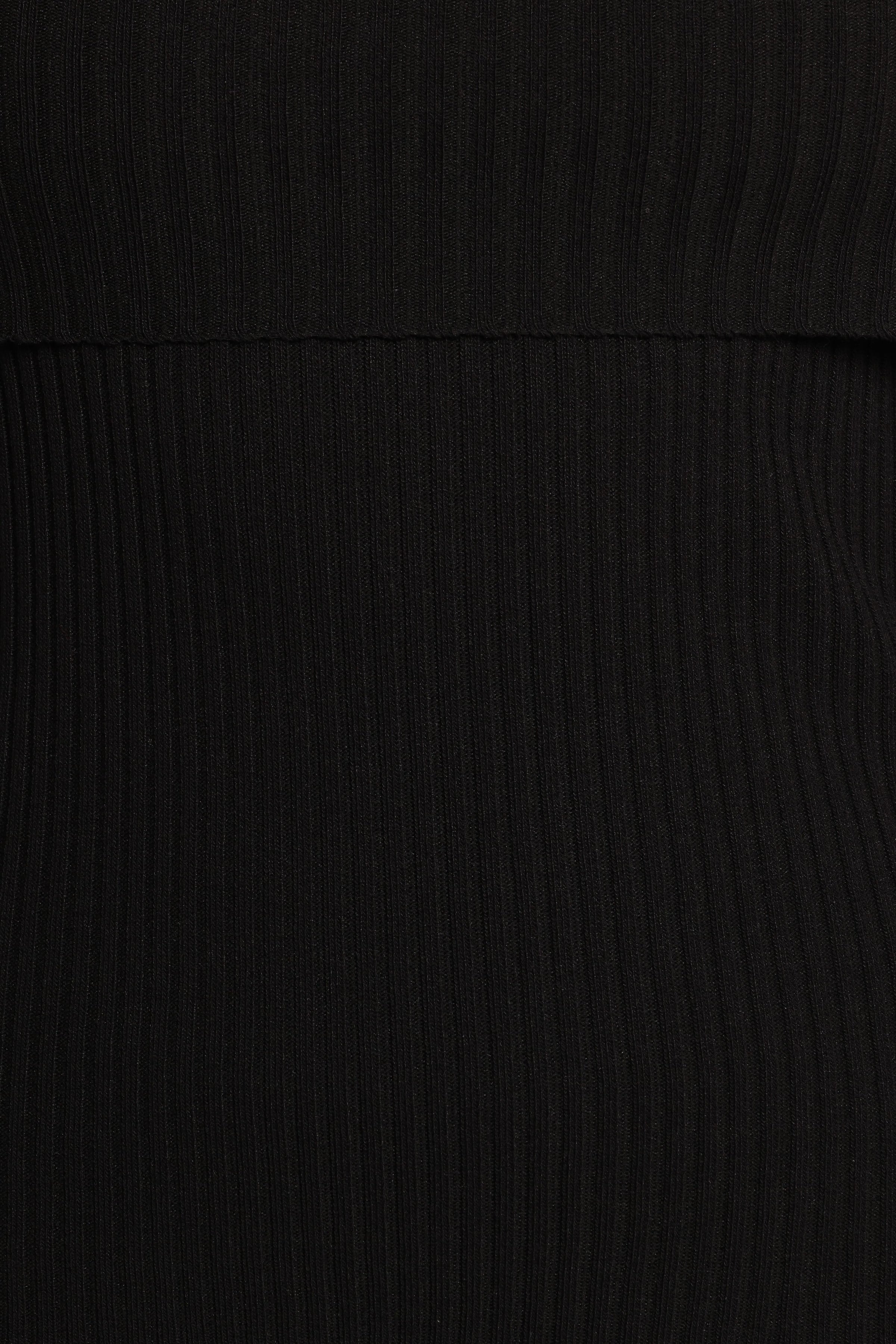 SETS Gindie Ribbed Knit Off The Shoulder Pant Set - Black