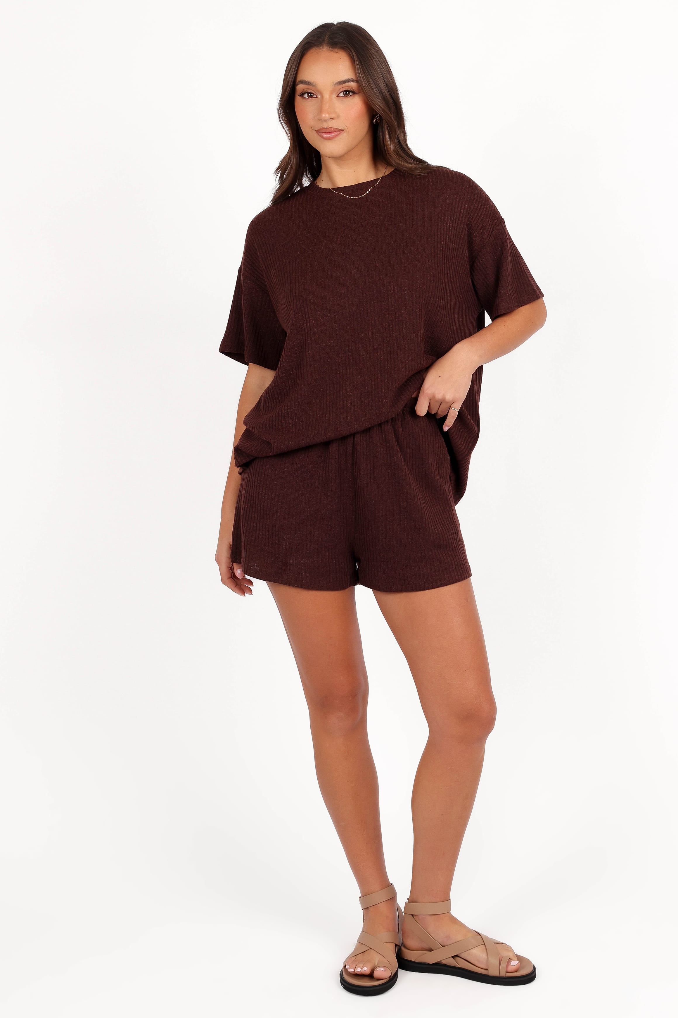 SETS Granger Knit Short Set - Chocolate Brown