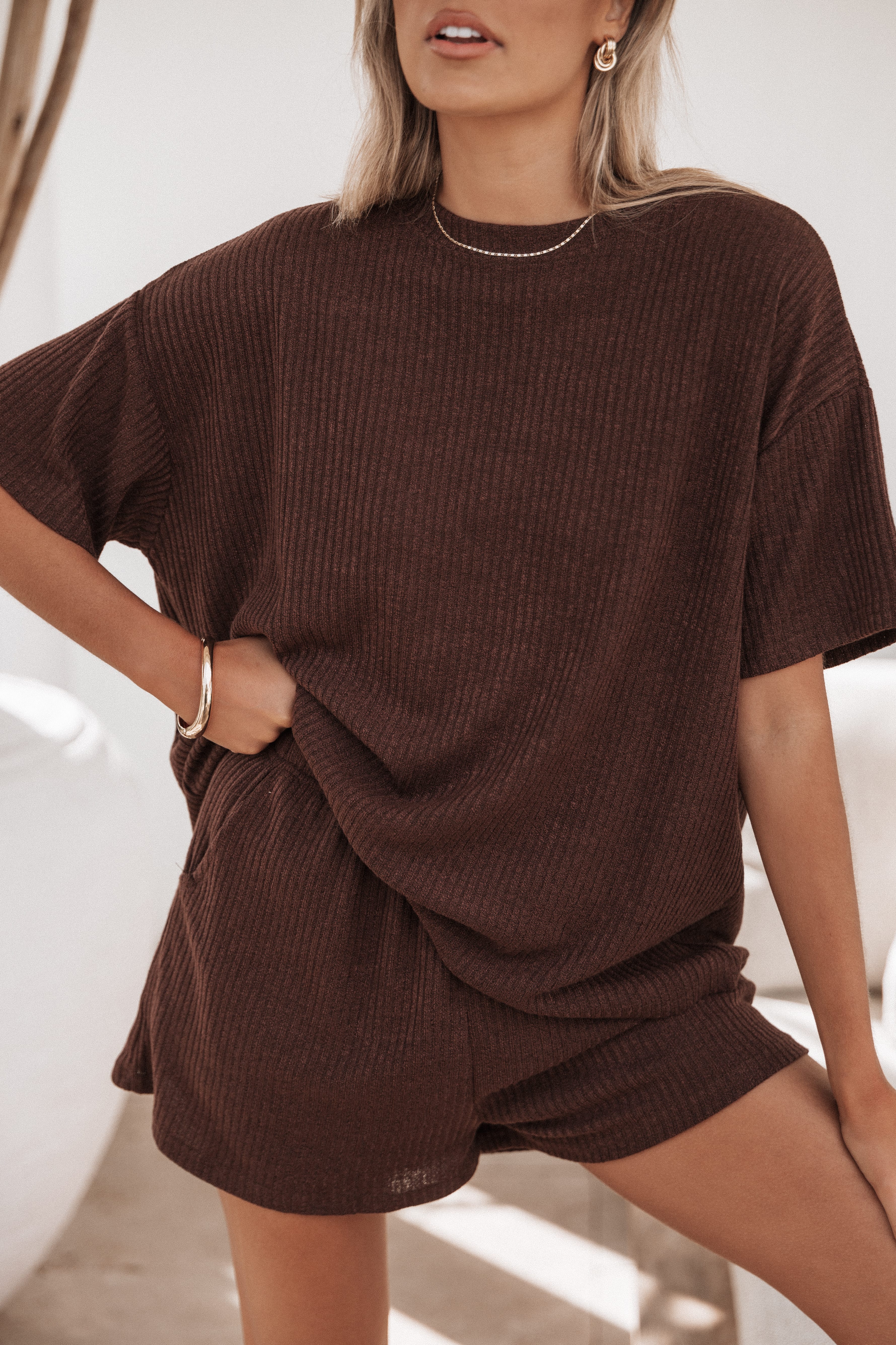 SETS Granger Knit Short Set - Chocolate Brown