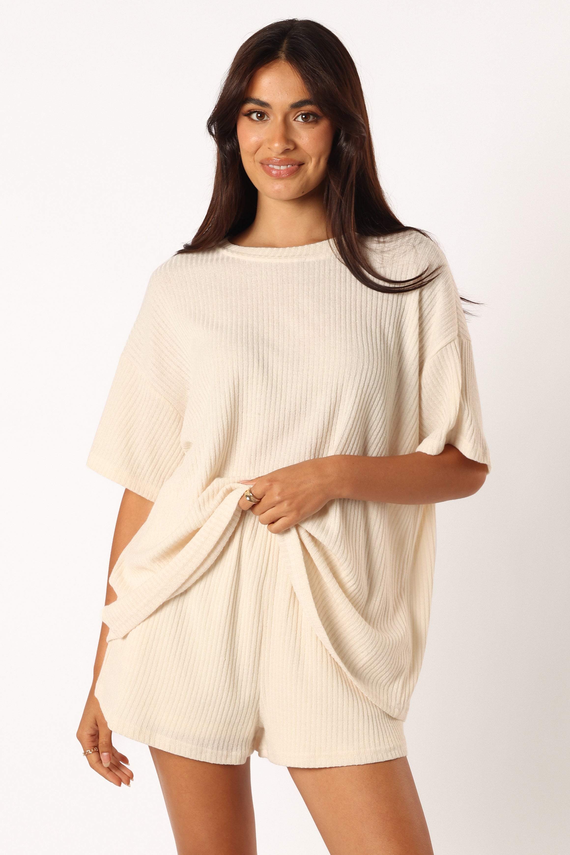 SETS @Granger Knit Short Set - Cream