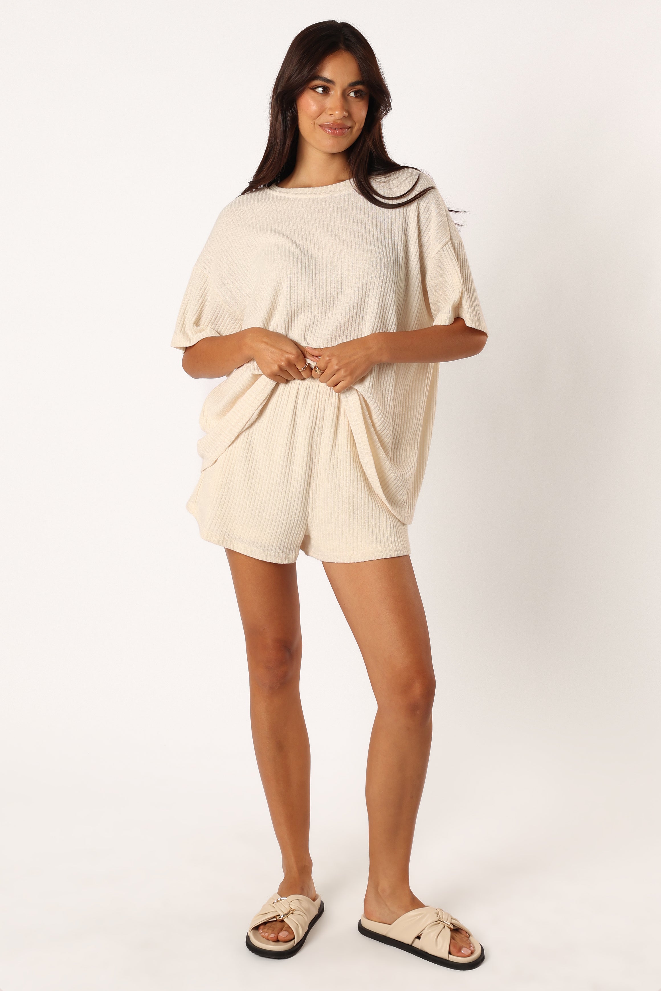 SETS @Granger Knit Short Set - Cream